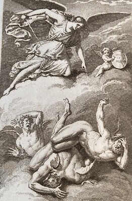 Arte: Stampa Antica Devozionale Di San Michele. Artista Maldarelli, Incisore Pisante