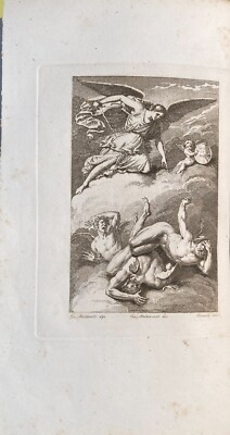 Arte: Stampa Antica Devozionale Di San Michele. Artista Maldarelli, Incisore Pisante