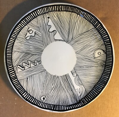 Piatto In Ceramica Art Rumi Milano Per Saks Fifth Avenue, Anni '50