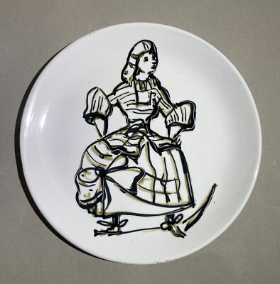 Piatto In Ceramica Artistica Art Rumi Milano, Decoro Con Figura Femminile