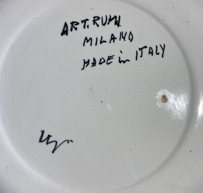 Piatto In Ceramica Artistica Art Rumi Milano, Decoro Con Figura Femminile