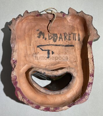 Maschera Teatrale In Scultura Ceramica Policroma Di Nereo Boaretto