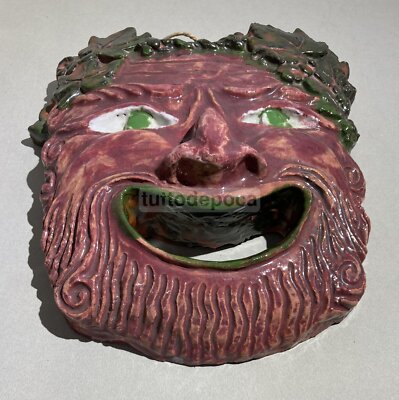 Maschera Teatrale In Scultura Ceramica Policroma Di Nereo Boaretto
