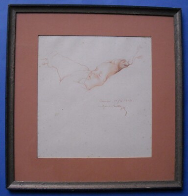 Marina Battigelli, Ritratto Di Bimbo Addormentato. Disegno Originale A Sanguigna, 1943