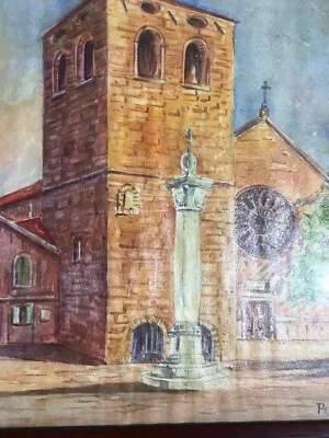 Religious Art and Architecture in Trieste: View of San Giusto, Painting by the Artist Perich
