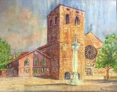 Religious Art and Architecture in Trieste: View of San Giusto, Painting by the Artist Perich