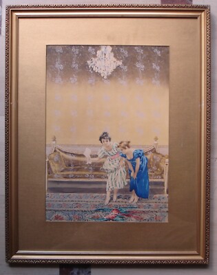 Gian Gianni (attr.)   Veduta d'Interno Con Gentildonne   Tempera Su Carta