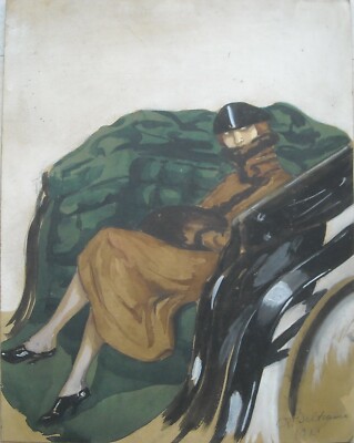 Arte   Artisti Del '900   Illustratori   Beltrame   Donnina Liberty   Decorativo d'Epoca