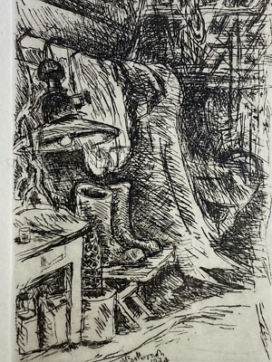 Mario Bellagamba, Capanno Di Pesca, Incisione All'Acquaforte, 1974