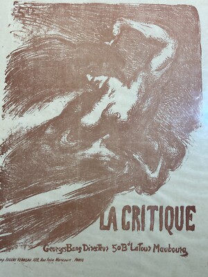 Arte, Francia: Illustrazione Liberty Pubblicitaria 'La Critique'   Durangel, 1897