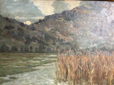 Arte Contemporanea: Carlo Fortunato Rosti, Paesaggio Lacustre ("Il Canneto")