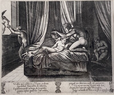 Arte Antica: Agostino Veneziano (De Musi), Incisore Salamanca. Favola Di Psiche, '500.
