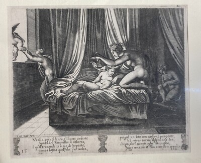 Arte Antica: Agostino Veneziano (De Musi), Incisore Salamanca. Favola Di Psiche, '500.