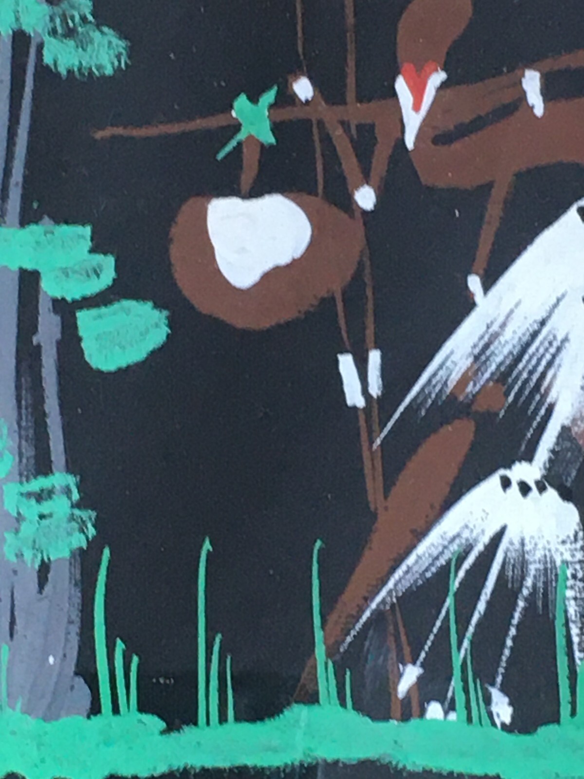 Africa: Arte Indigena, Dipinto Su Carta Firmato Kou, XX Secolo