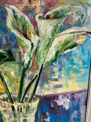 Vase with Calla Lilies, Nicoletti, Oil on Plywood