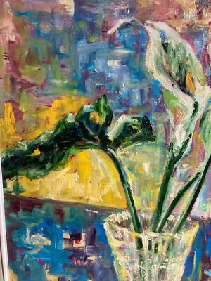 Vase with Calla Lilies, Nicoletti, Oil on Plywood