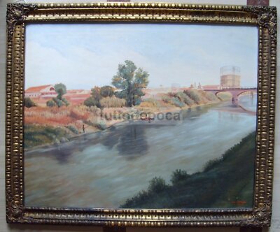 Veduta Di Roma Con Gasometro Luigi Ercolani Olio Su Tela, 1965