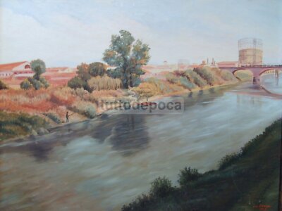 Veduta Di Roma Con Gasometro Luigi Ercolani Olio Su Tela, 1965