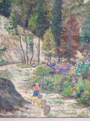 Paesaggio Montano Bucolico Con Pastorella E Pecore, Giuseppe Zancolli, XX Secolo