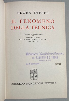 Evoluzione Della Tecnica: Meccanica, Motori, Invenzioni, Diesel, L'Energia In Italia