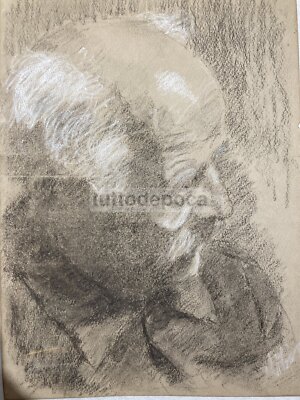 Rosita Tixi, "Testa Di Vecchio", Due Disegni Originali, Genova, Anni '30