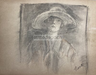 Rosita Tixi, "Testa Di Vecchio", Due Disegni Originali, Genova, Anni '30
