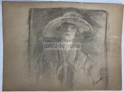 Rosita Tixi, "Testa Di Vecchio", Due Disegni Originali, Genova, Anni '30