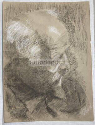 Rosita Tixi, "Testa Di Vecchio", Due Disegni Originali, Genova, Anni '30