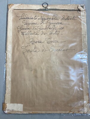 Rosita Tixi, "Testa Di Vecchio", Due Disegni Originali, Genova, Anni '30