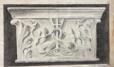 Arte, Architettura, Antico Disegno: Studio Per Un Capitello Dell'Artista Scanagatta