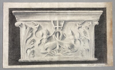 Arte, Architettura, Antico Disegno: Studio Per Un Capitello Dell'Artista Scanagatta