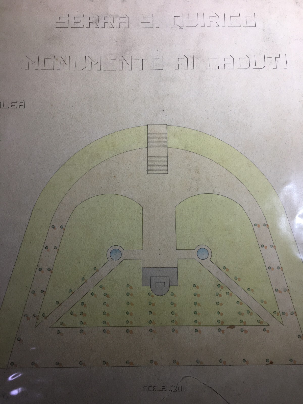 Serra S. Quirico: Progetto Per Monumento Ai Caduti   Disegno Architettonico Di Dario Vergari