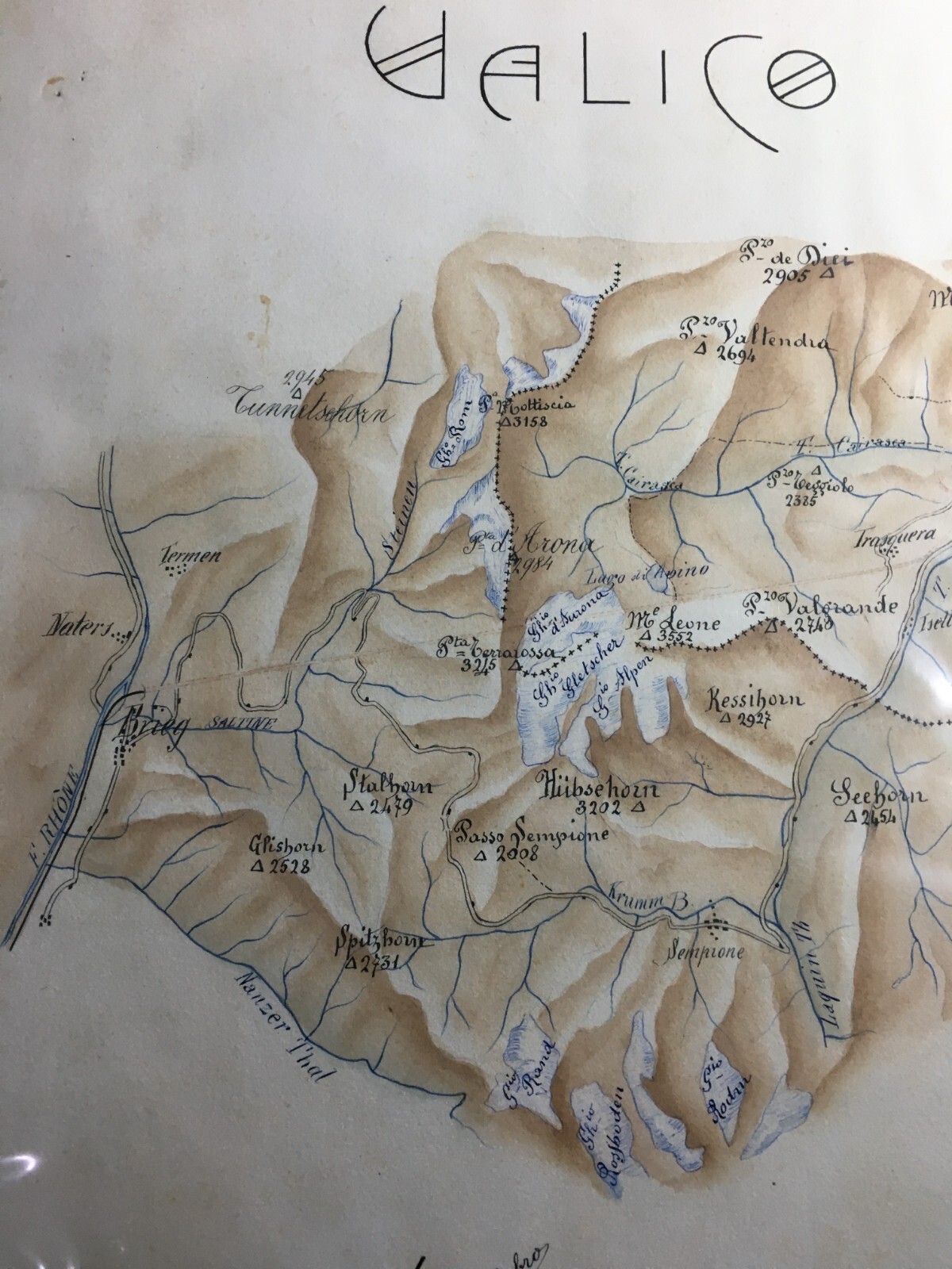 Valico Del Sempione: Mappa Topografica E Cartografica (1906)