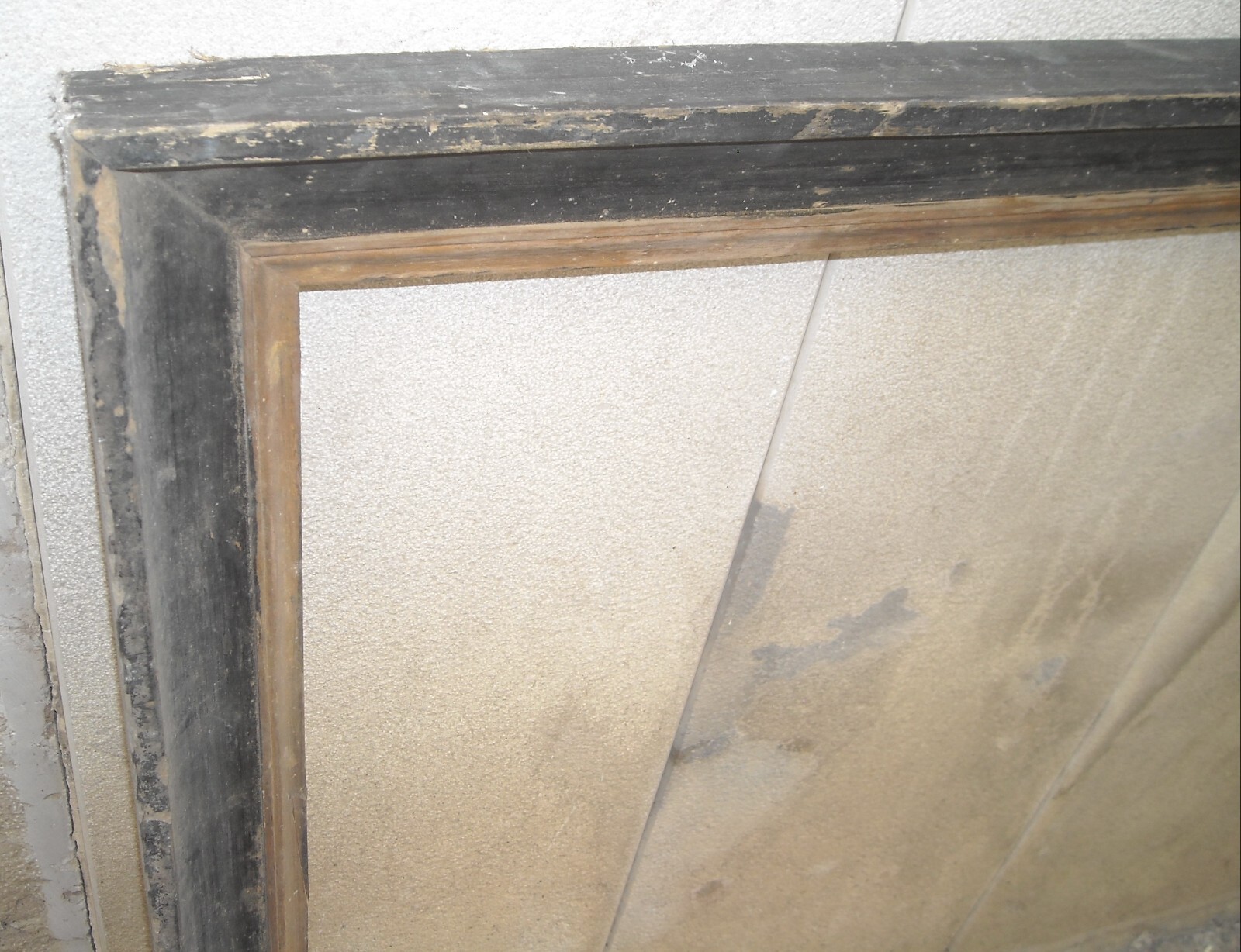Antica Grande Cornice In Legno Ebanizzato Lineare