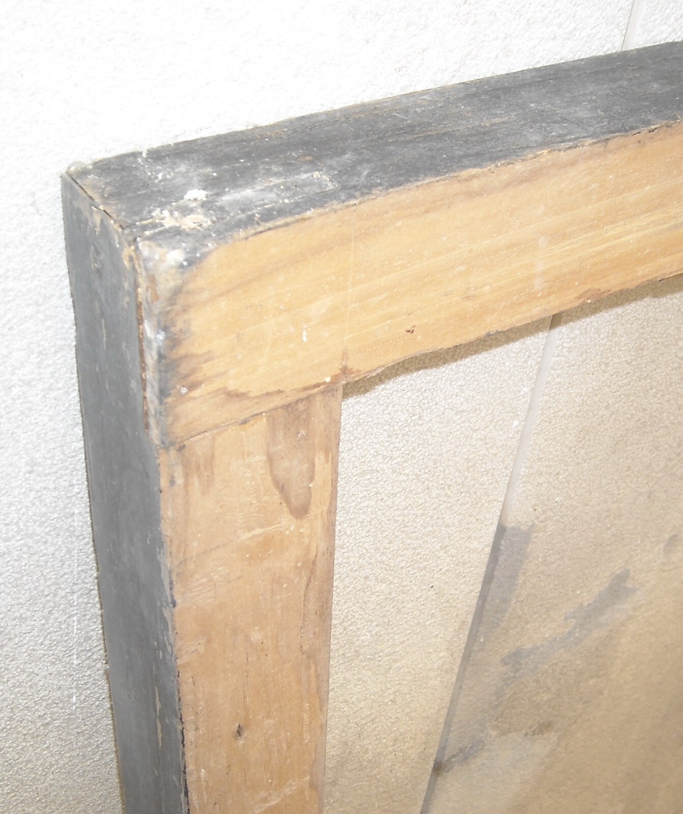 Antica Grande Cornice In Legno Ebanizzato Lineare