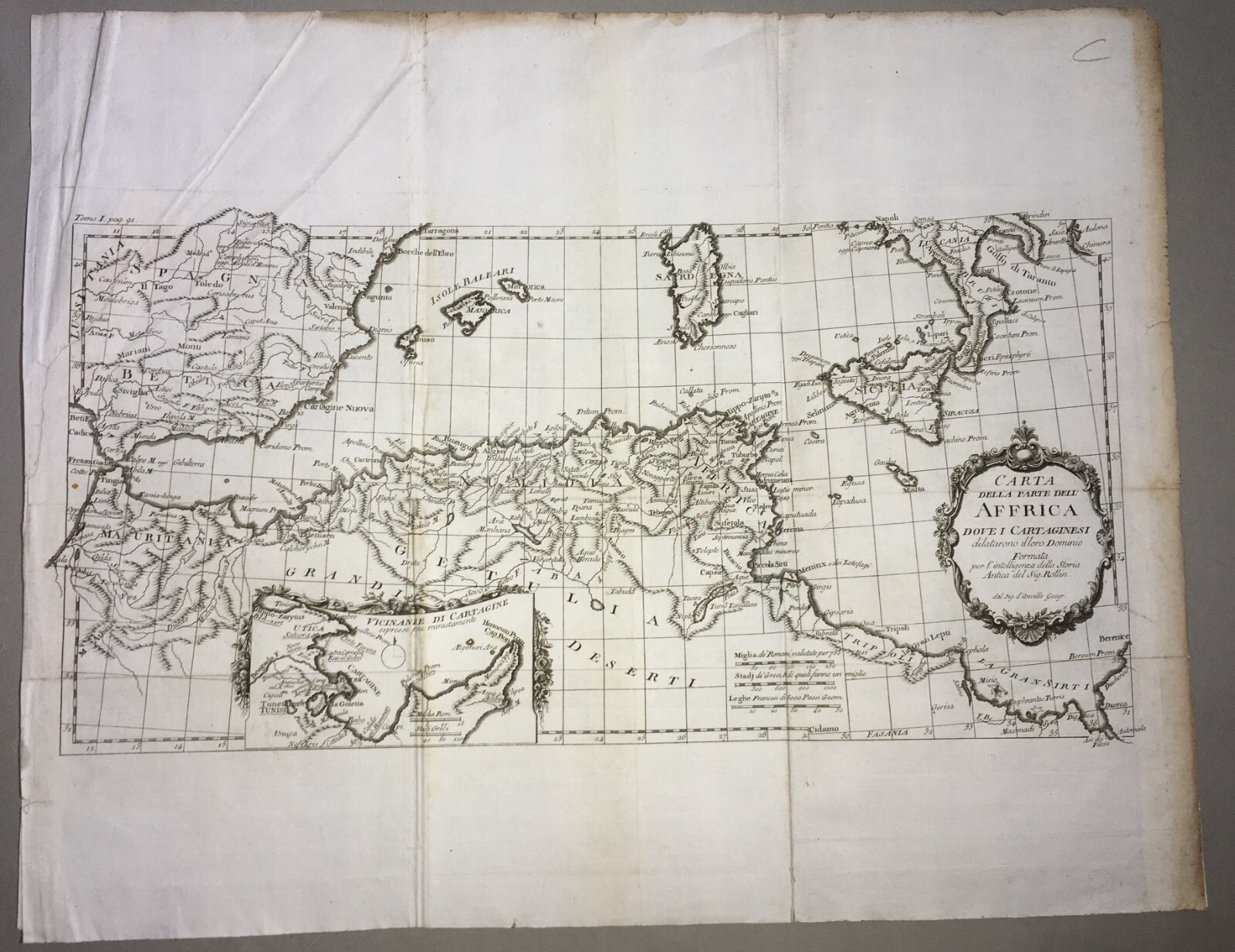 Antica Cartografia: Sicilia, Calabria, Sardegna, Baleari, Malta, Africa E Spagna
