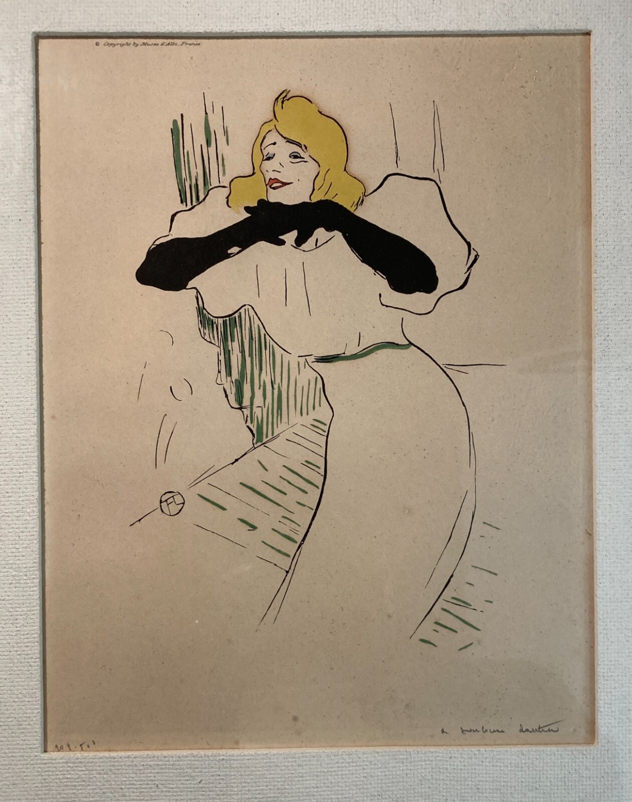 Henri De Toulouse Lautrec: Yvette Gilbert, Stampa Decorativa (riedizione Anni '50)