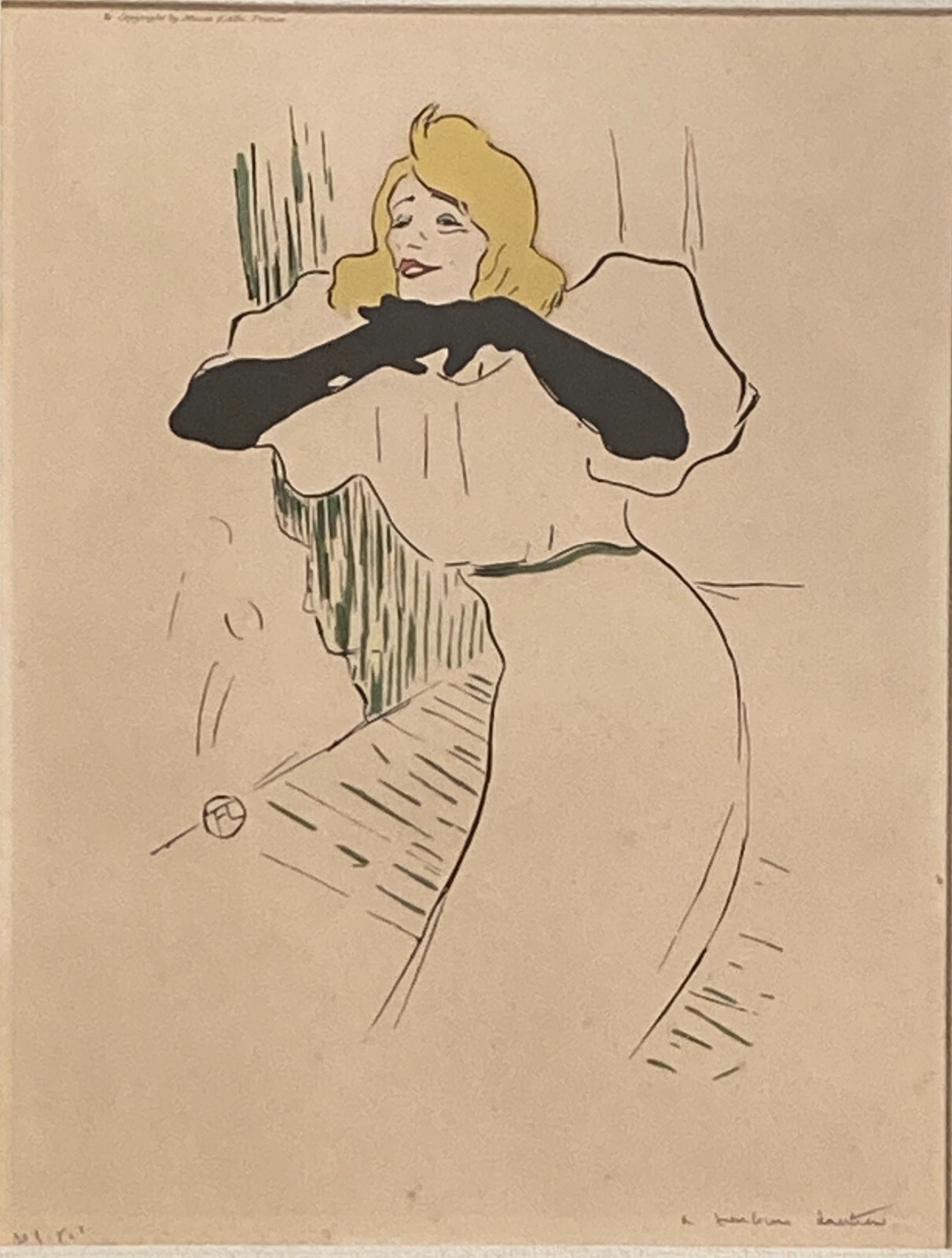 Henri De Toulouse Lautrec: Yvette Gilbert, Stampa Decorativa (riedizione Anni '50)