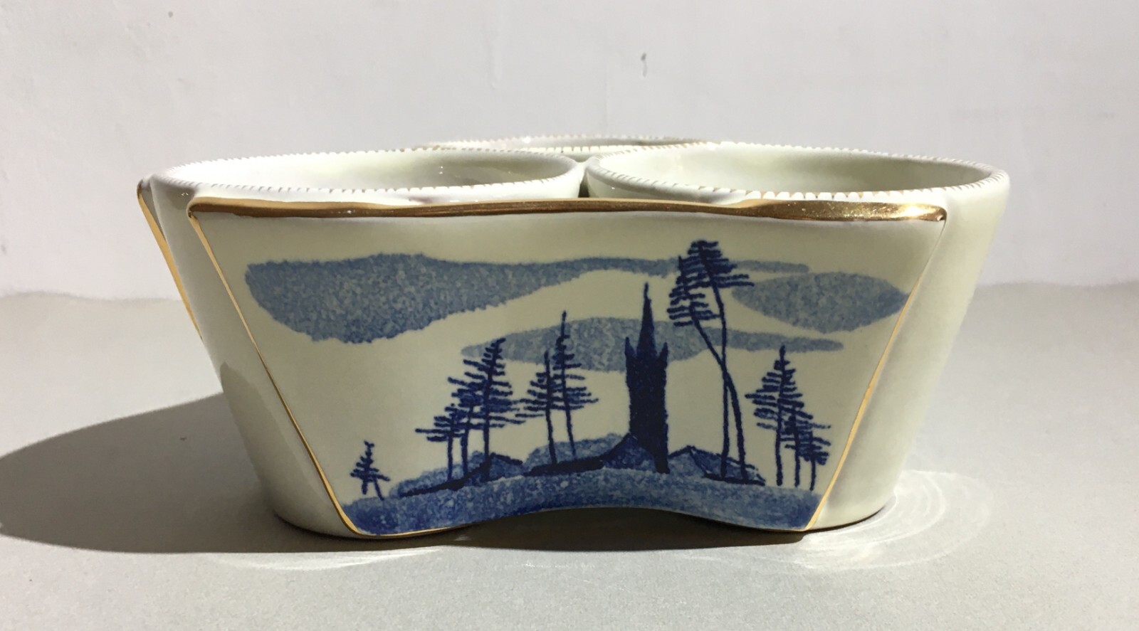Ceramica Da Collezione, Soprammobile Decorativo La Quercia Con Tre Dipinti