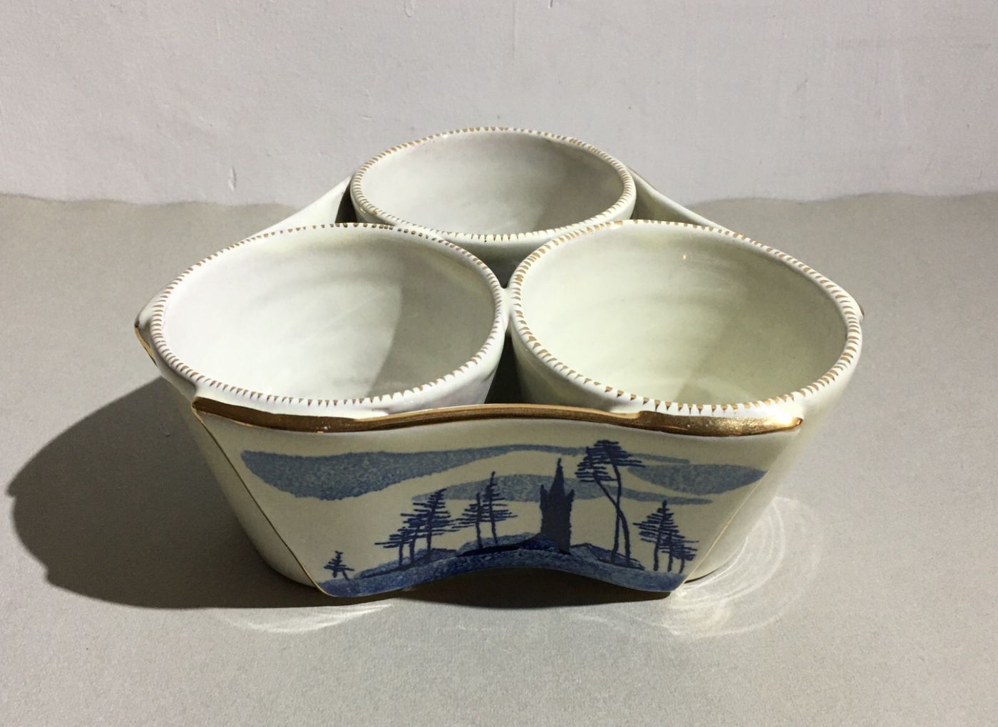 Ceramica Da Collezione, Soprammobile Decorativo La Quercia Con Tre Dipinti