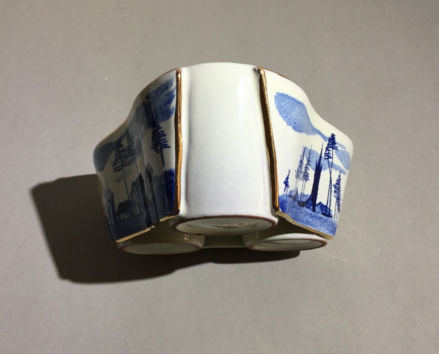Ceramica Da Collezione, Soprammobile Decorativo La Quercia Con Tre Dipinti