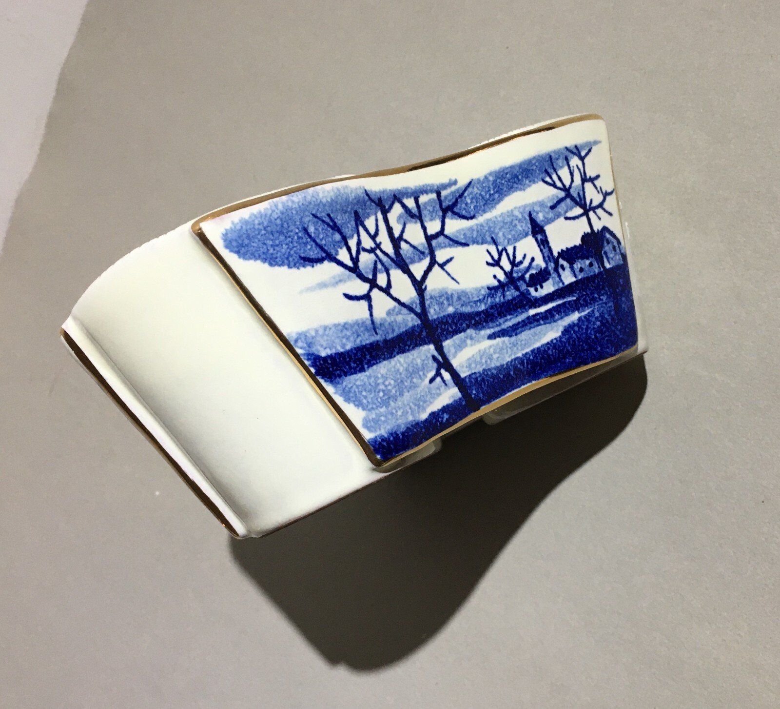 Ceramica Da Collezione, Soprammobile Decorativo La Quercia Con Tre Dipinti