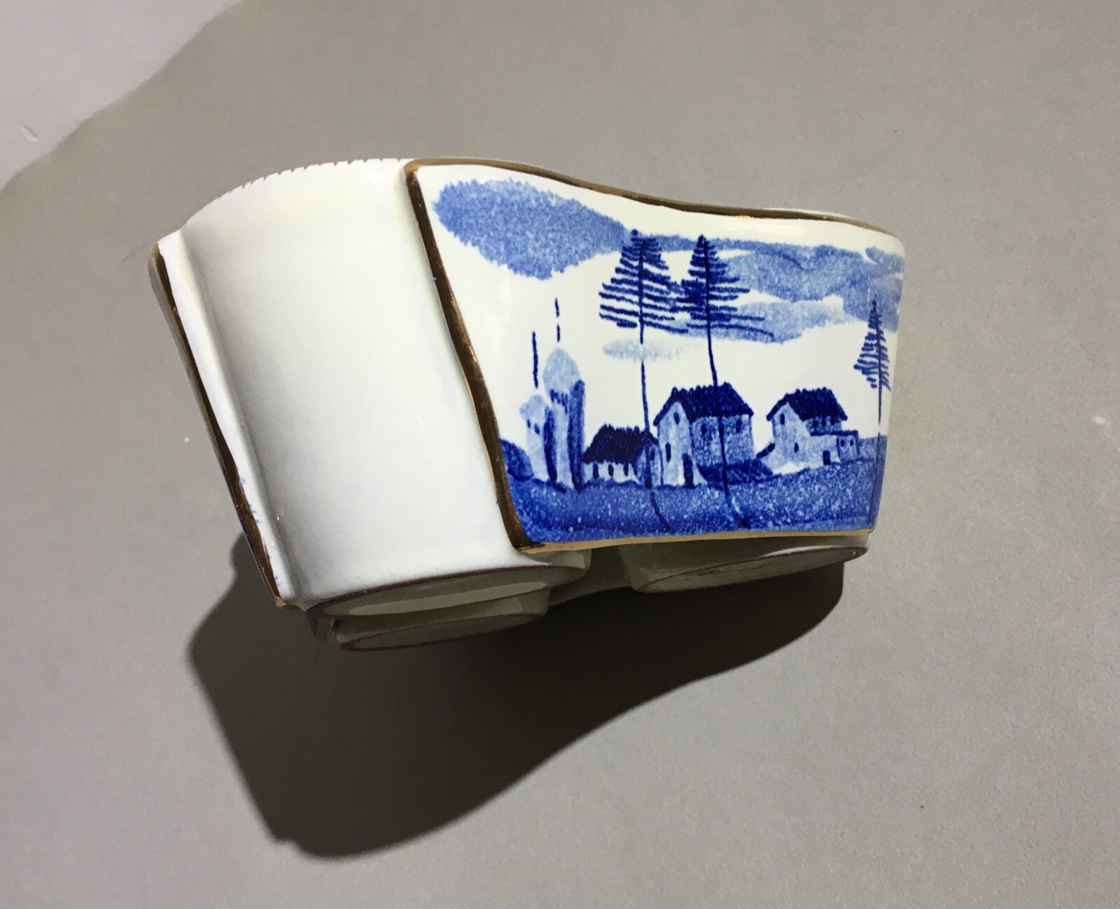 Ceramica Da Collezione, Soprammobile Decorativo La Quercia Con Tre Dipinti