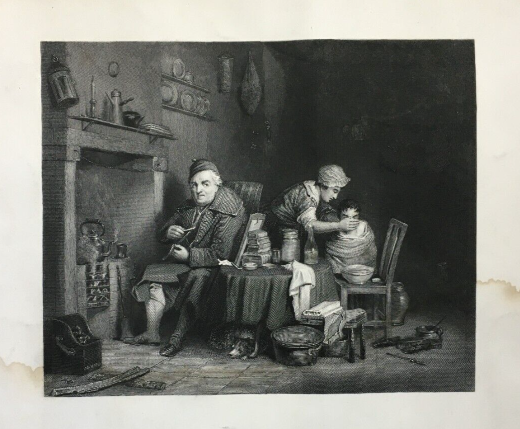 Antica Scena d'Interno: Saturday Night   Artista David Wilkie, Incisore W. Greatbach   XIX Secolo
