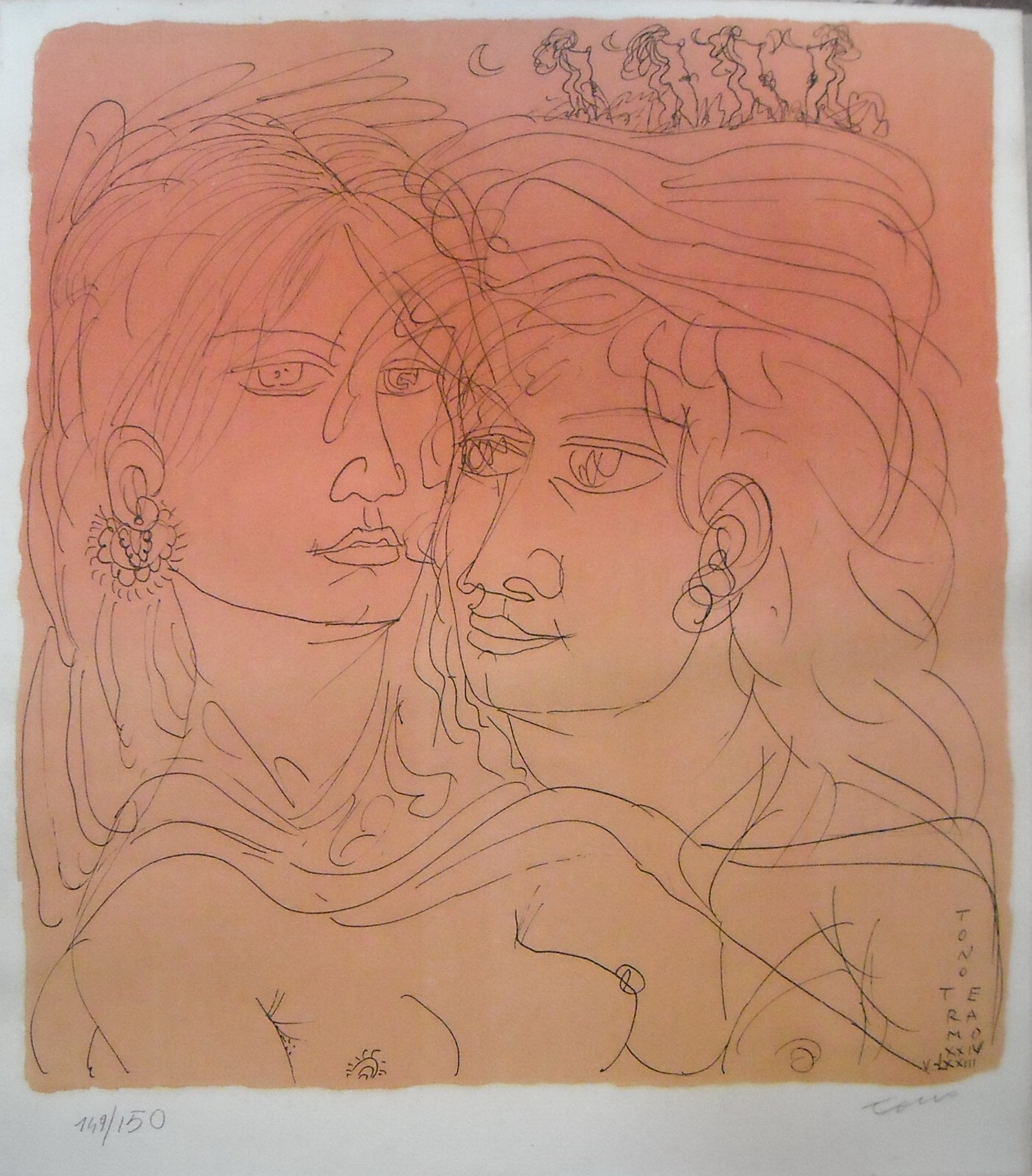 Tono Zancanaro Opera Grafica Baccanale Teramo, 1973