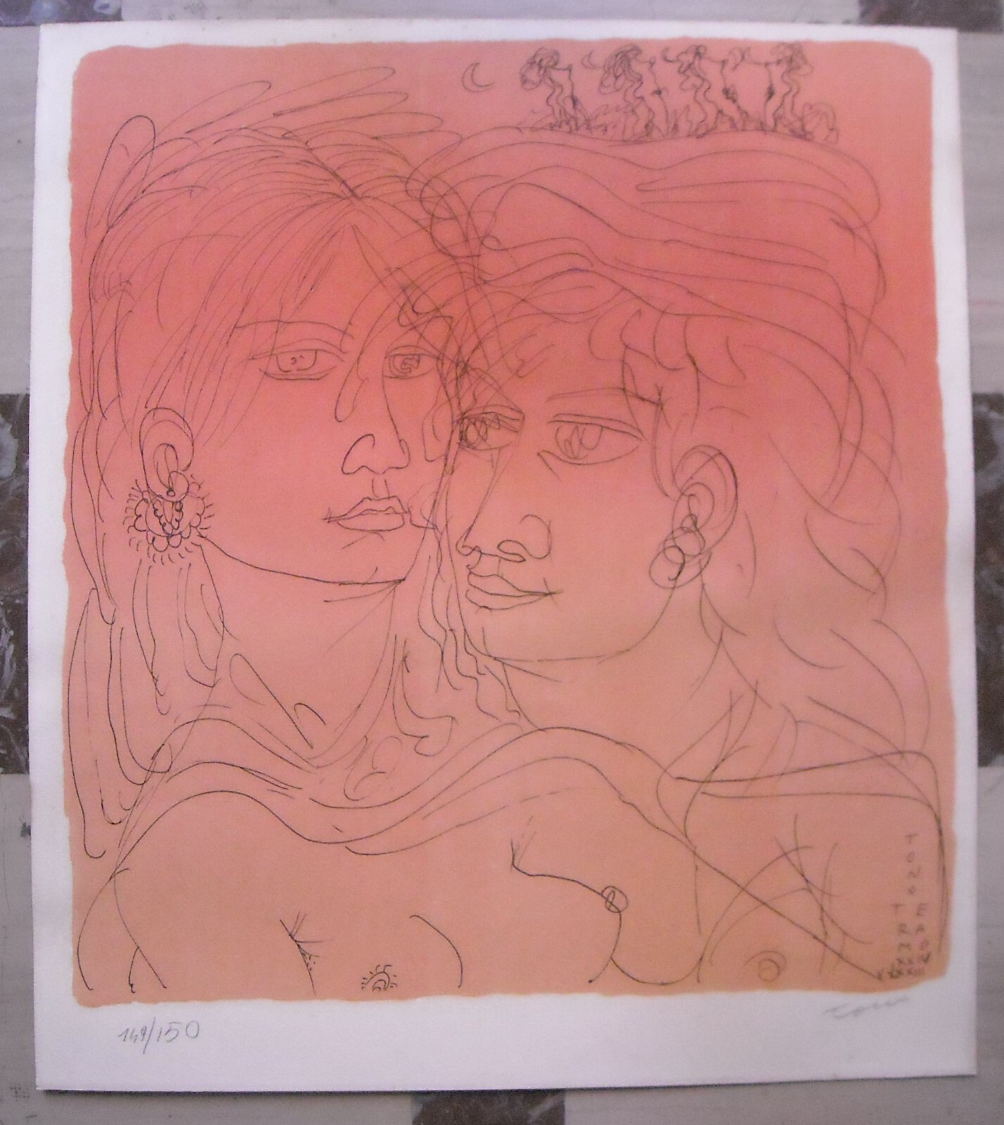 Tono Zancanaro Opera Grafica Baccanale Teramo, 1973
