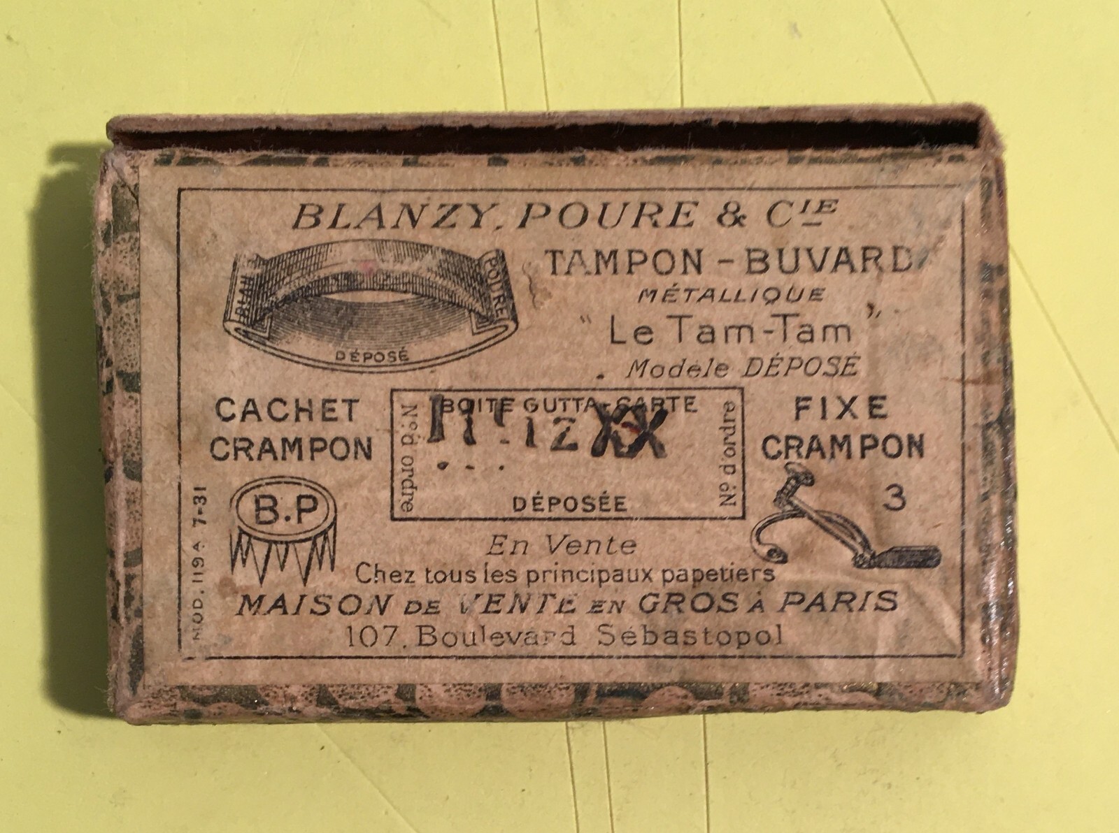 Araldica: Antico Astuccio Pubblicitario Blanzy Poure, Boulogne Sur Mer