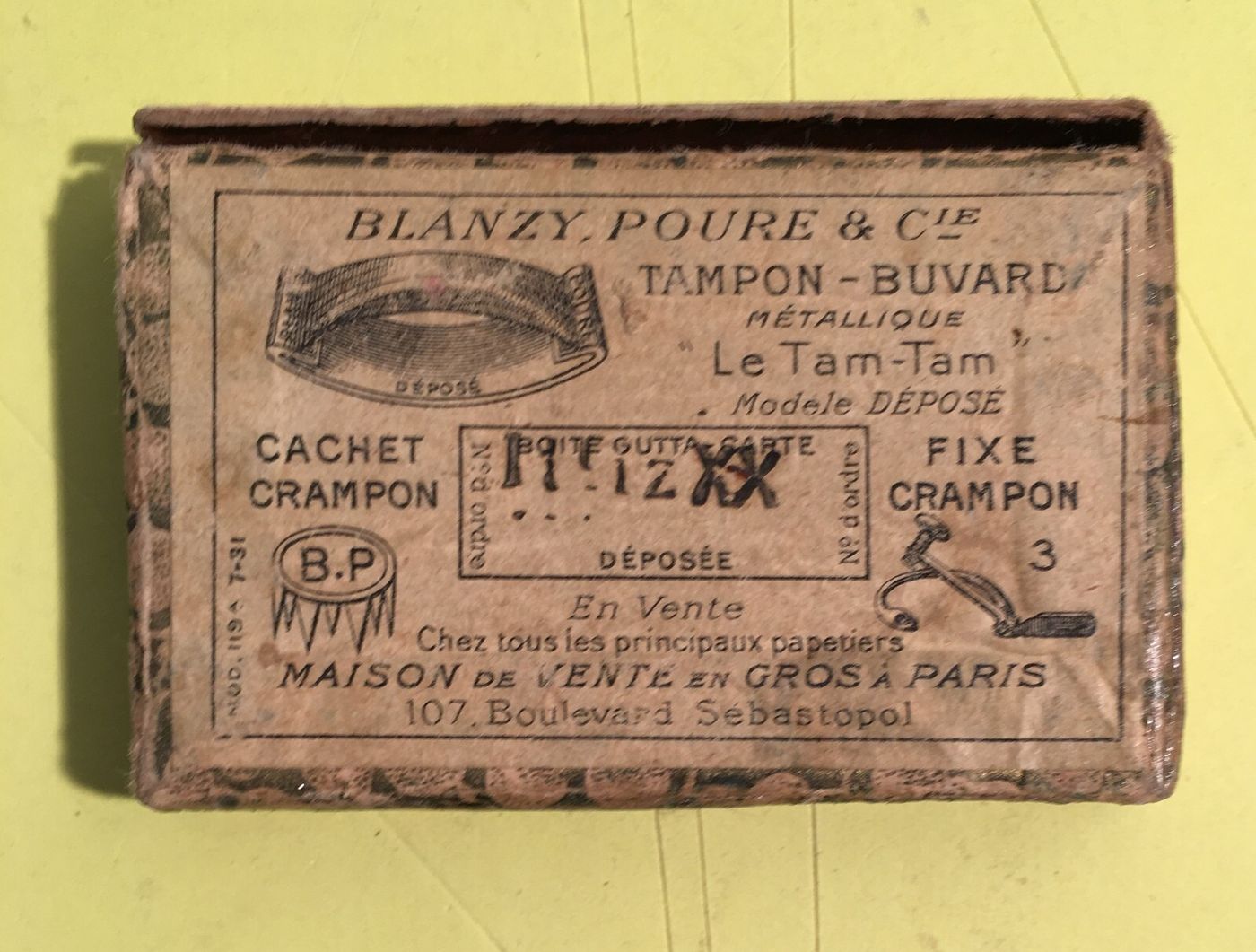Araldica: Antico Astuccio Pubblicitario Blanzy Poure, Boulogne Sur Mer