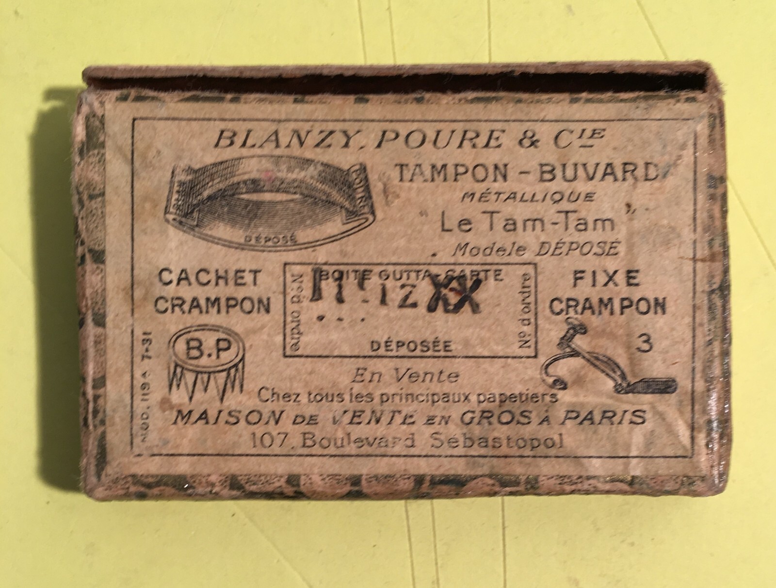 Araldica: Antico Astuccio Pubblicitario Blanzy Poure, Boulogne Sur Mer