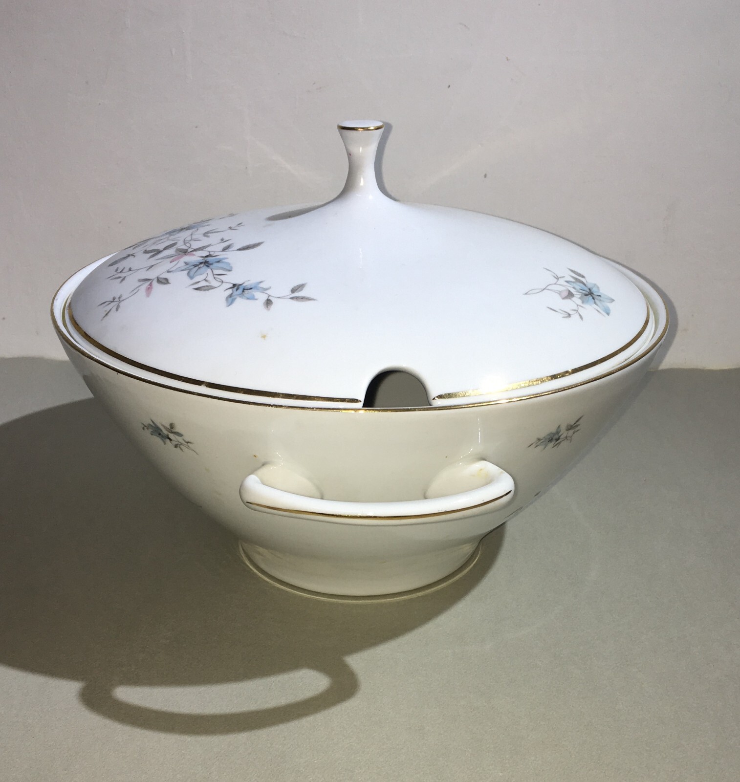Soprammobile Decorativo, Porcellana Di Boemia, Zuppiera, Decori Floreali, Coperchio